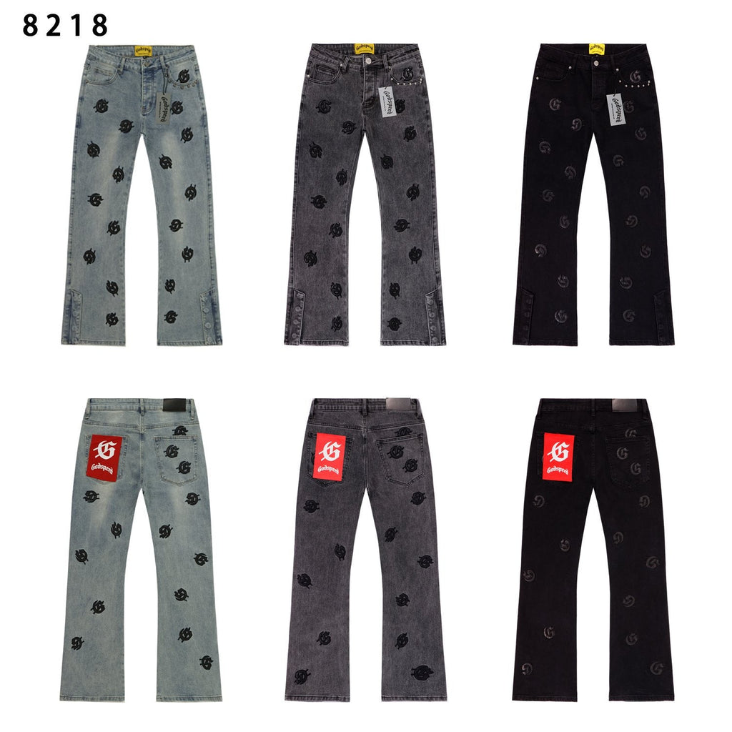 Godspeed Embroidered Washed Flared Jeans — comparison