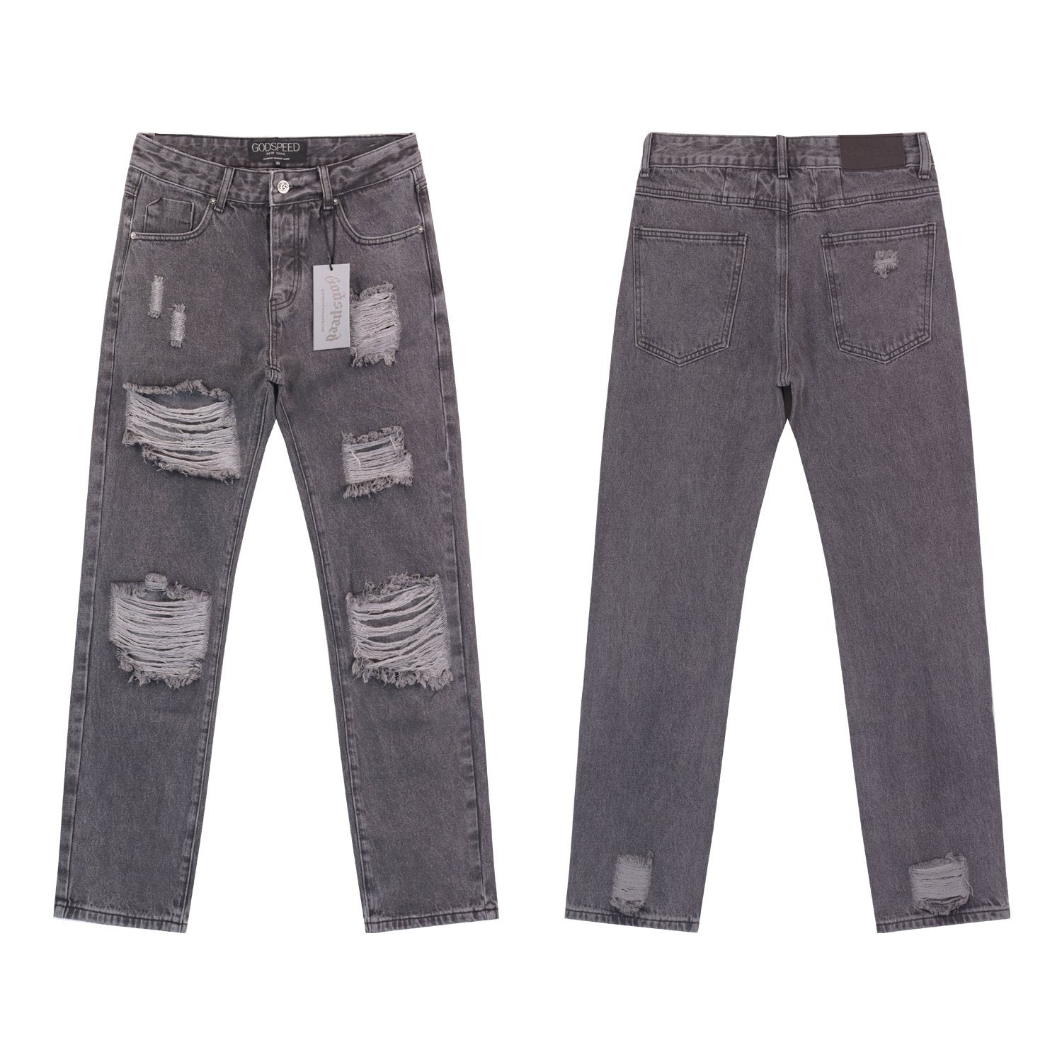 Godspeed Distressed Washed Denim Jeans — hero