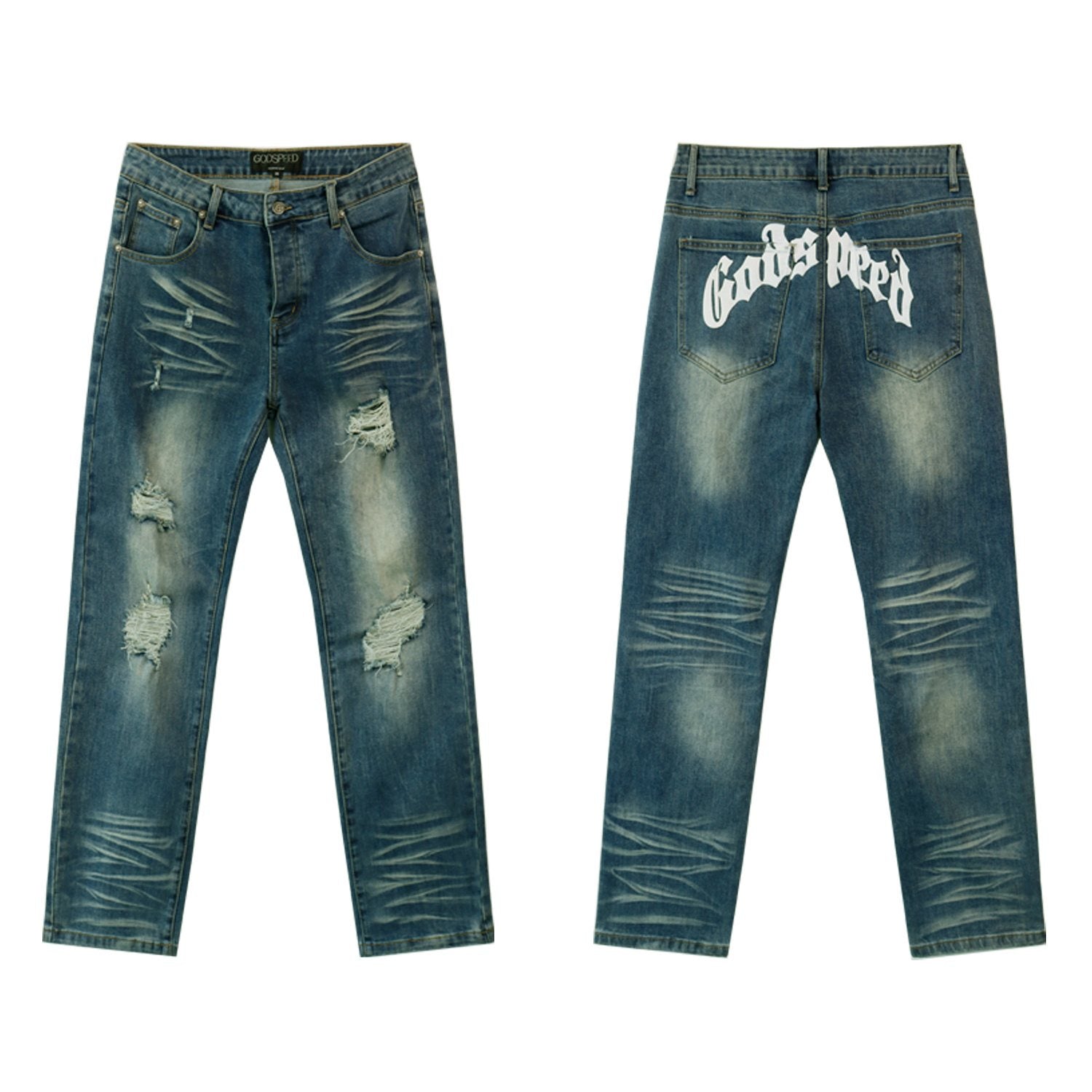 Godspeed Washed Distressed Jeans — hero