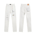 Purple Brand White Distressed Slim Jeans — hero