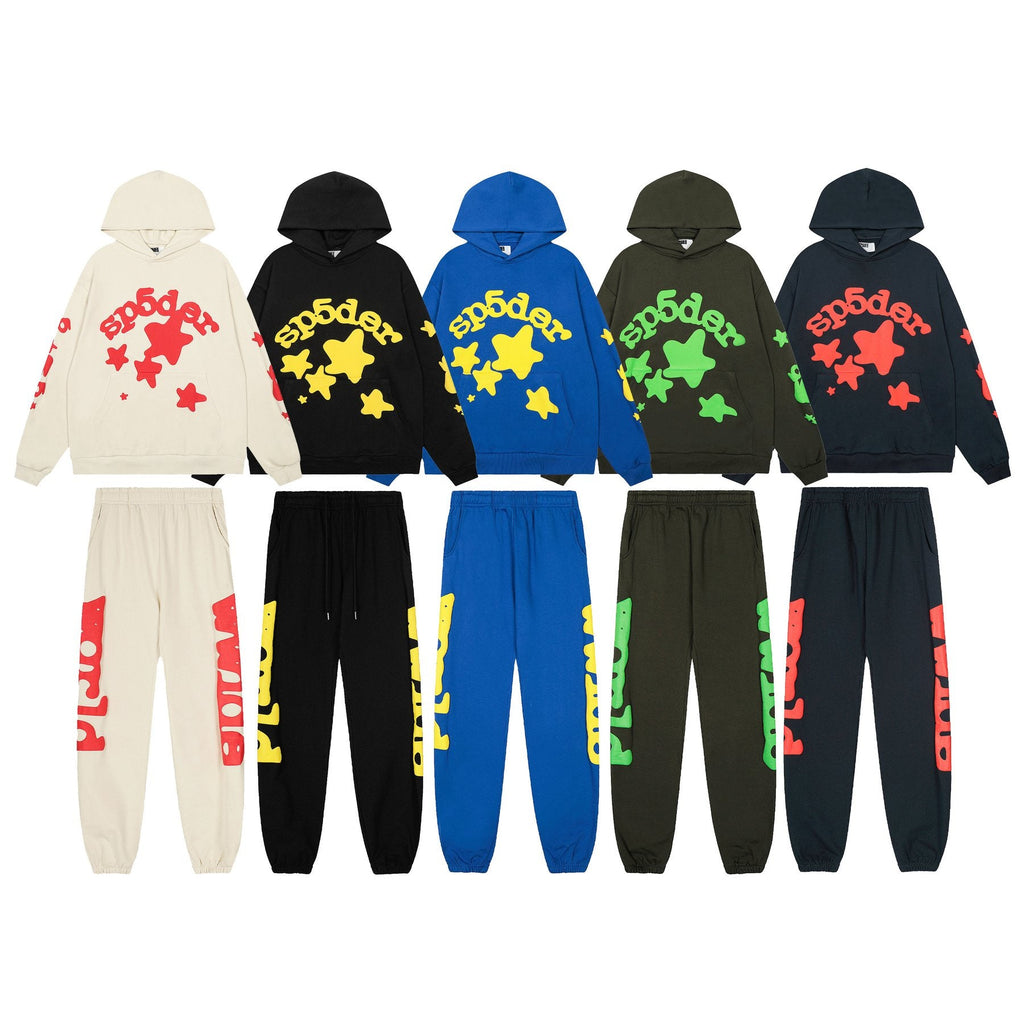 Sp5der Graphic Hoodie & Jogger Matching Set — comparison