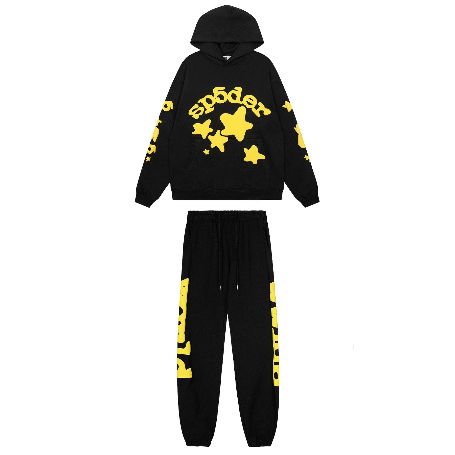 Sp5der Graphic Hoodie & Jogger Matching Set — front