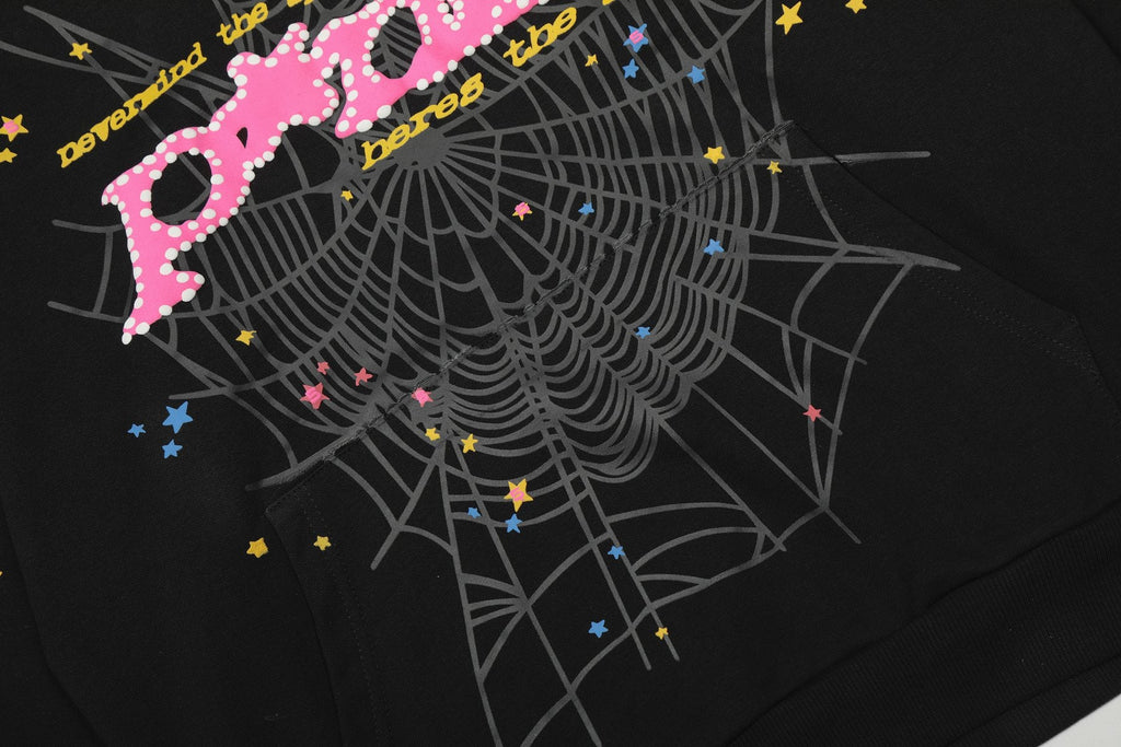 Sp5der Spiderweb Star Graphic Hoodie — detail