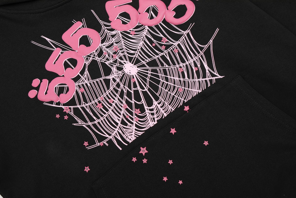 Sp5der Spiderweb Graphic Hoodie & Sweatpants Matching Set — detail