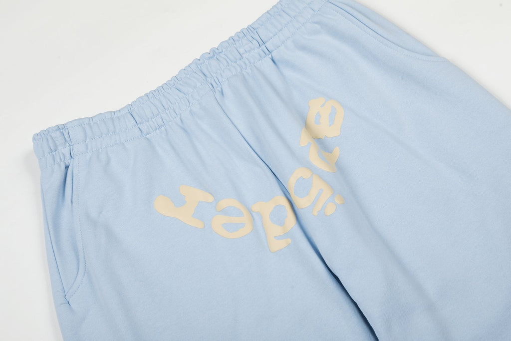 Sp5der Light Blue Graphic Hoodie & Sweatpants Matching Set — detail