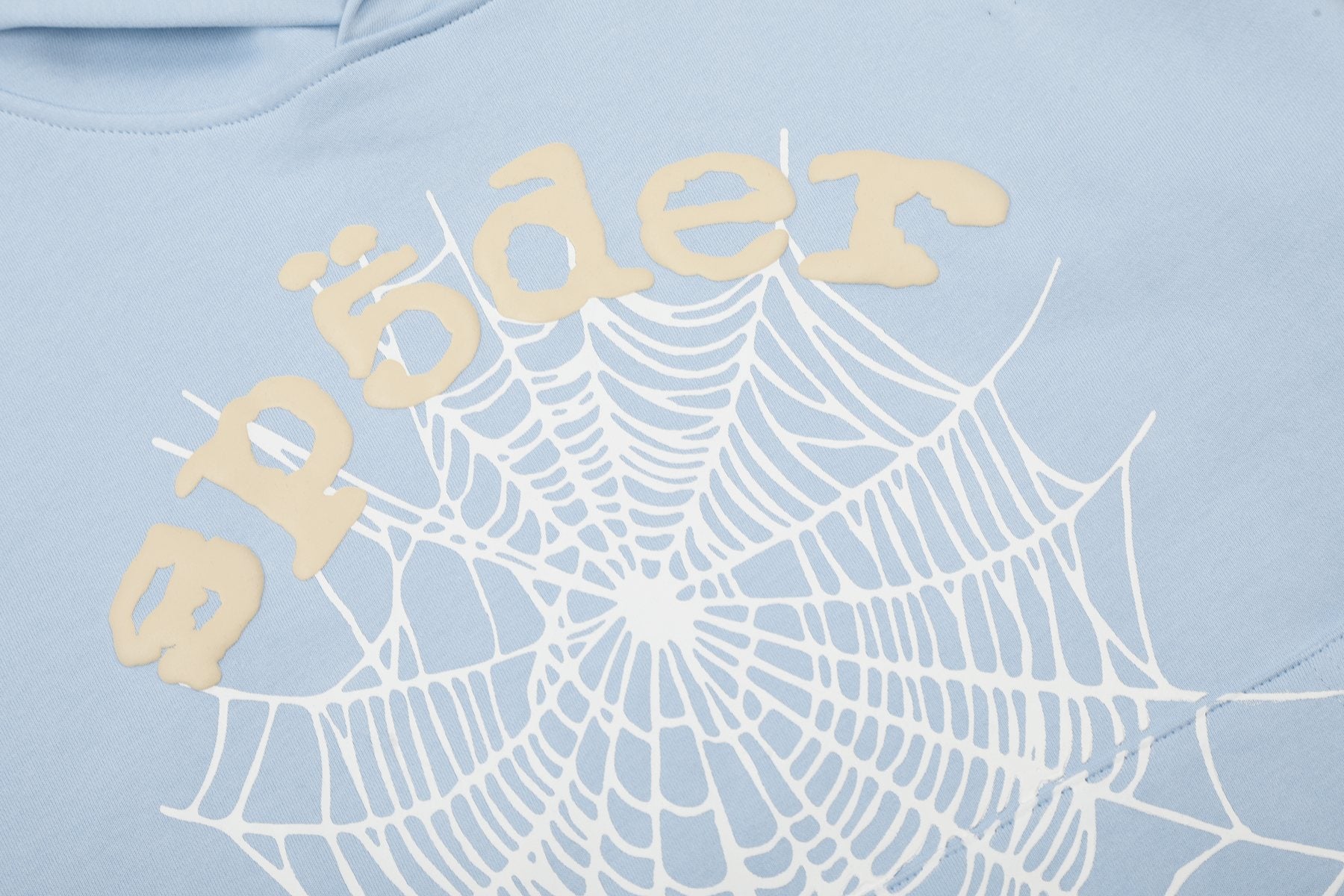 Sp5der Light Blue Graphic Hoodie & Sweatpants Matching Set — detail