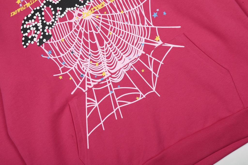 Sp5der Pink Spiderweb Graphic Matching Set — detail