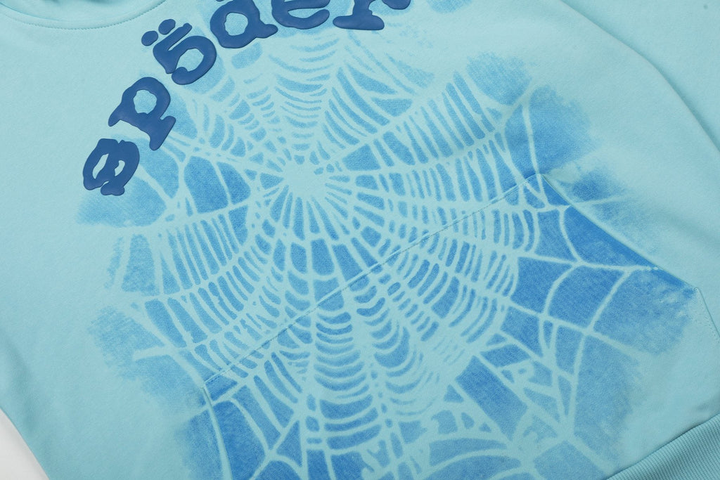 Sp5der Light Blue Spiderweb Graphic Matching Set — detail