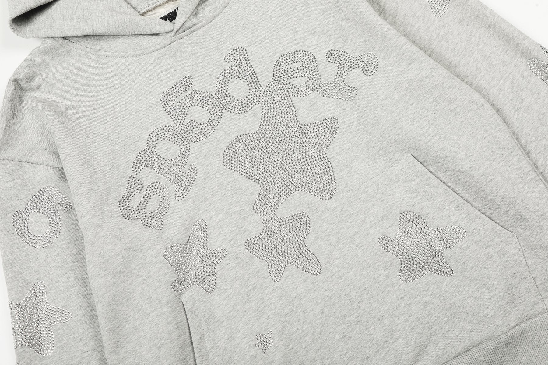 Sp5der Rhinestone Star Hoodie & Sweatpants Matching Set — detail