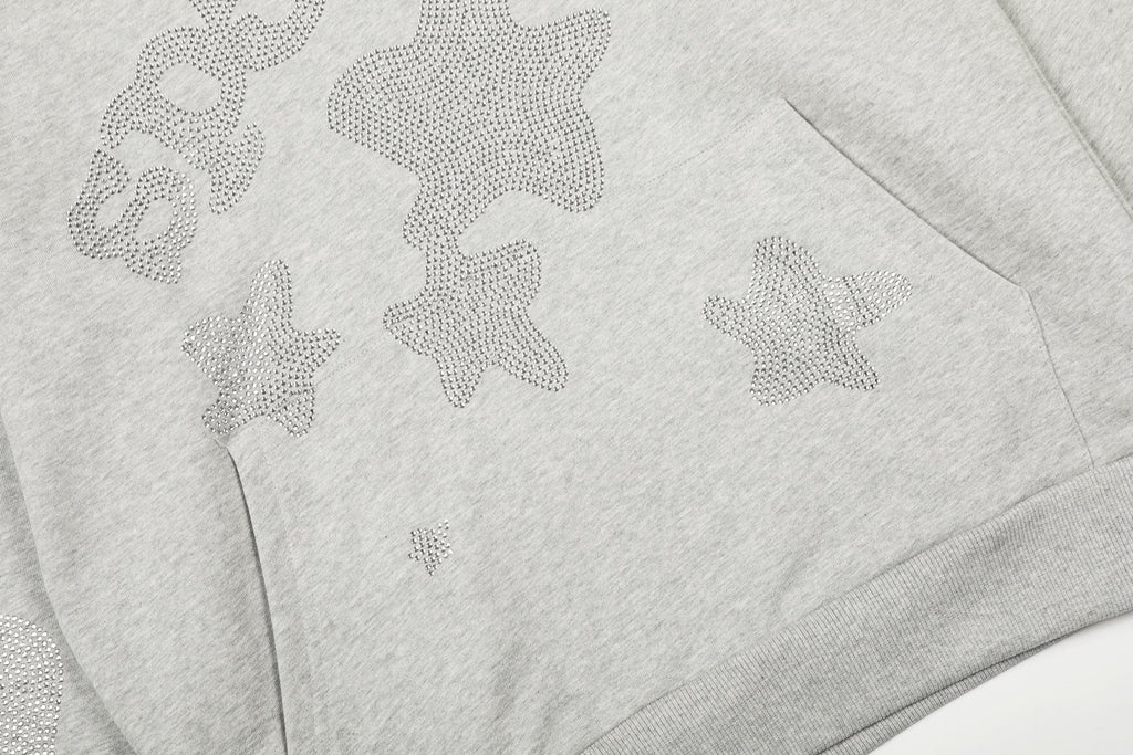 Sp5der Rhinestone Star Hoodie & Sweatpants Matching Set — detail
