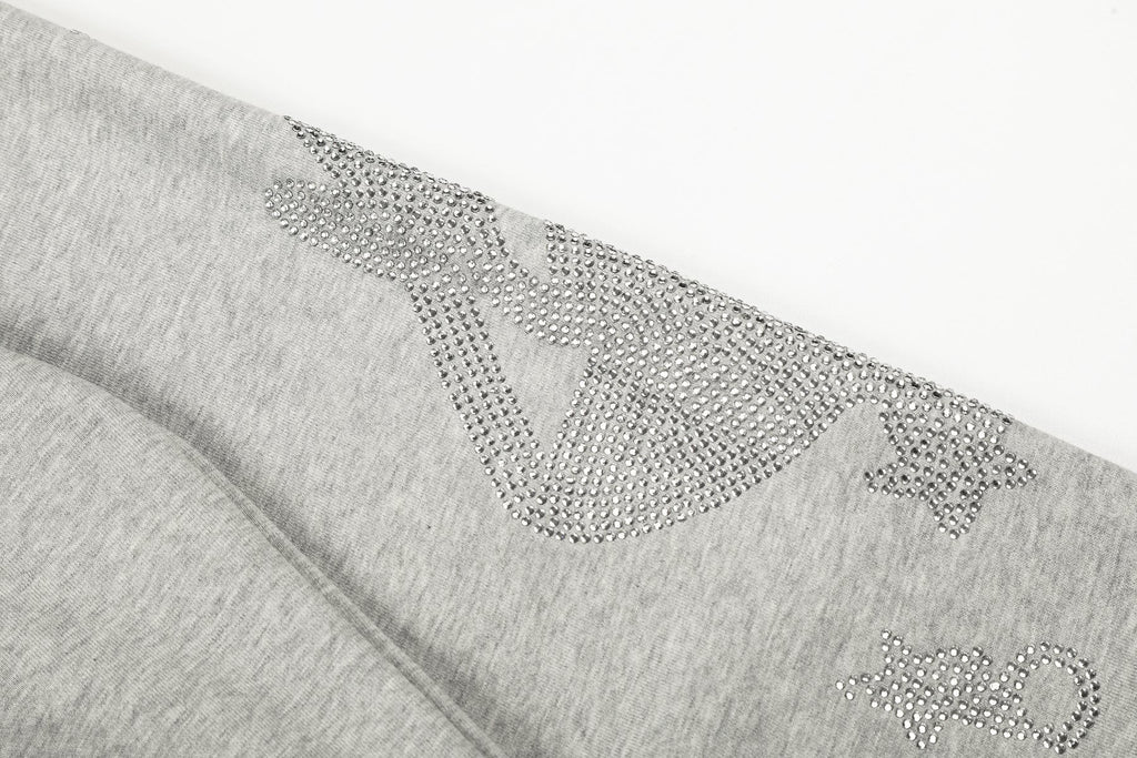 Sp5der Rhinestone Star Hoodie & Sweatpants Matching Set — detail