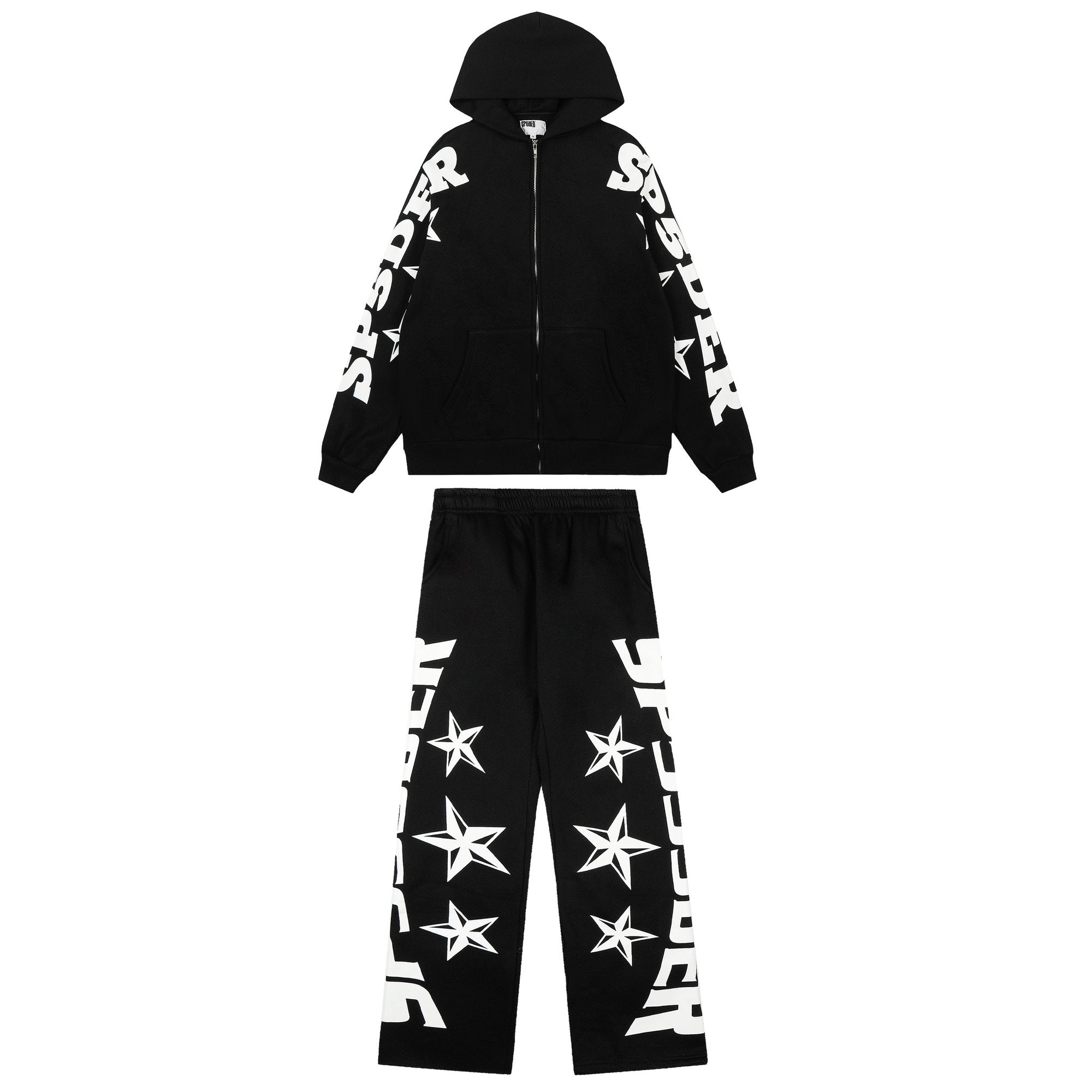 Sp5der Star Graphic Zip Hoodie & Pants Matching Set — hero