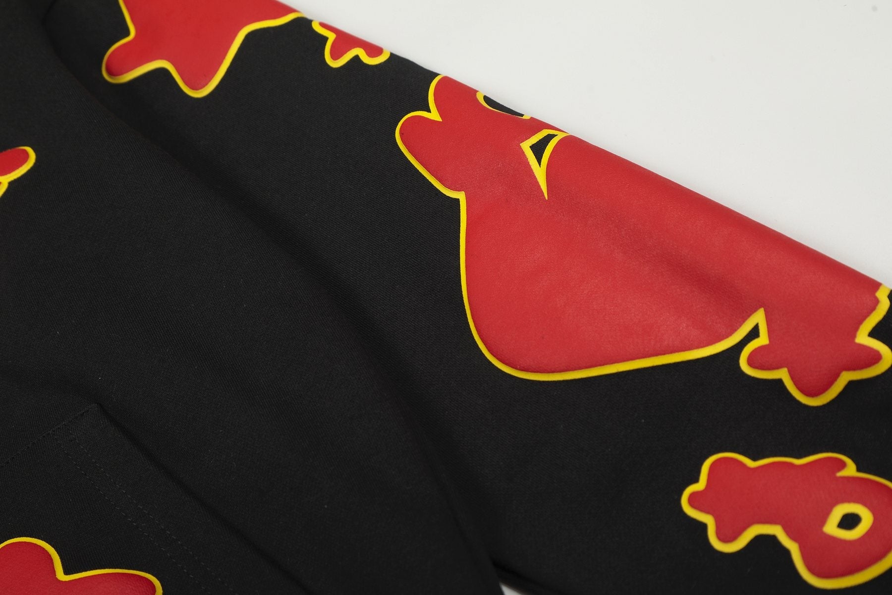 Sp5der Red & Yellow Graphic Hoodie — detail