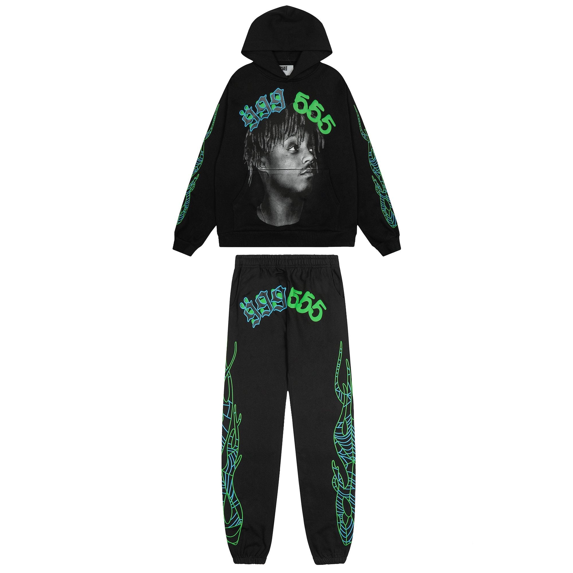 Sp5der Portrait Graphic Hoodie & Jogger Matching Set — hero