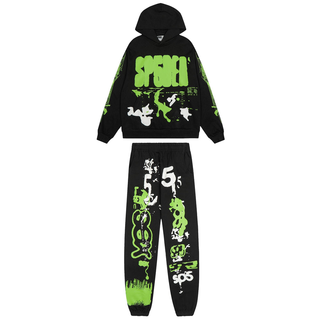 Sp5der Web Graphic Hoodie & Sweatpants Matching Set — hero