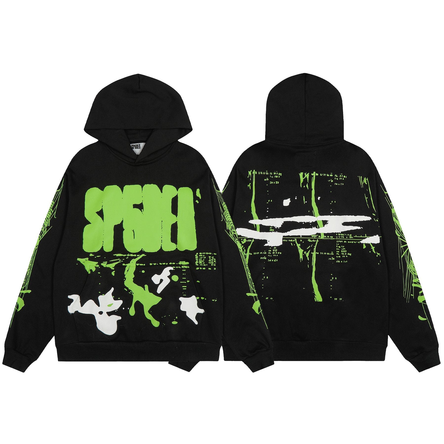 Sp5der Web Graphic Hoodie & Sweatpants Matching Set — front