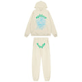Sp5der Cream Graphic Hoodie & Sweatpants Matching Set — hero