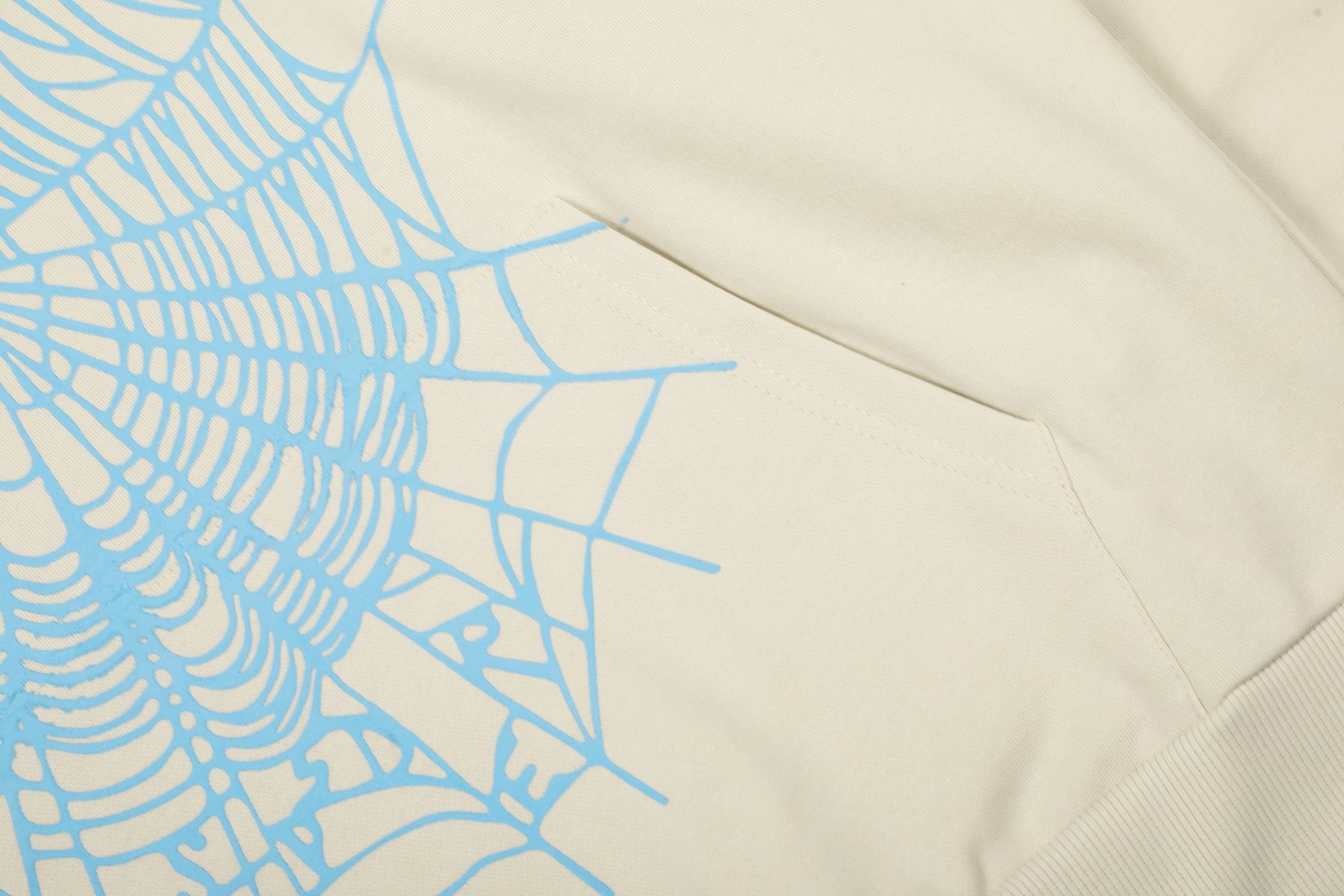 Sp5der Cream Graphic Hoodie & Sweatpants Matching Set — detail