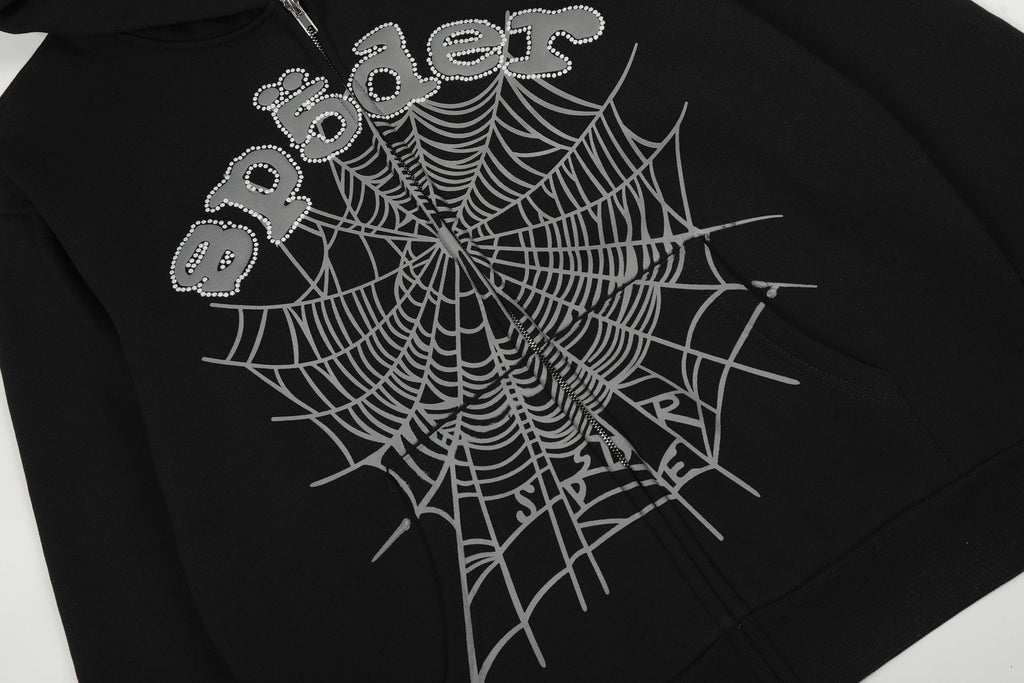Sp5der Spider-Web Zip Hoodie & Jogger Matching Set — detail