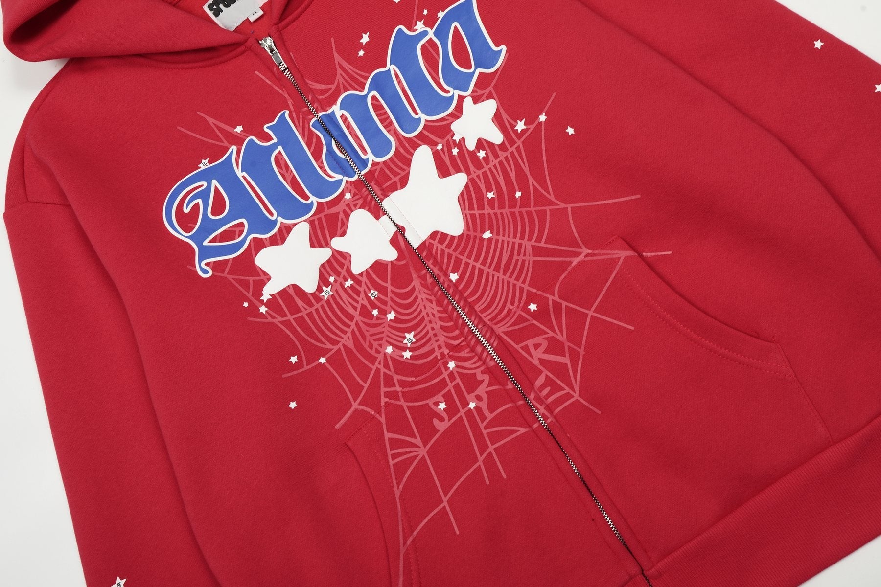 Sp5der Spiderweb Graphic Zip Hoodie & Sweatpants Matching Set — detail