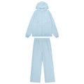 Sp5der Light Blue Tonal Graphic Zip Hoodie & Sweatpants Set — hero