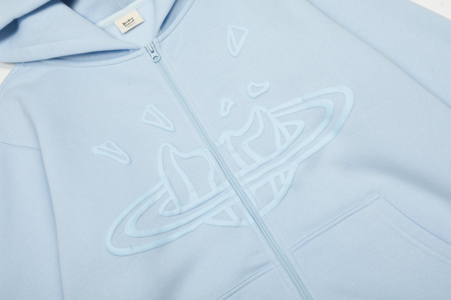 Sp5der Light Blue Tonal Graphic Zip Hoodie & Sweatpants Set — detail