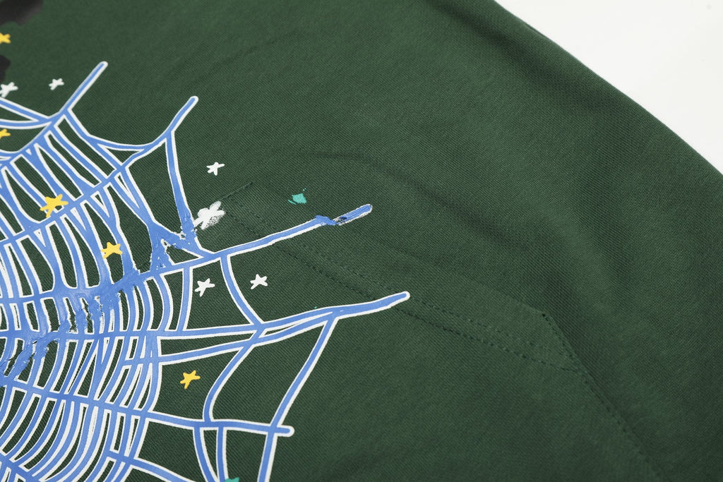 Sp5der Spiderweb Graphic Hoodie — detail