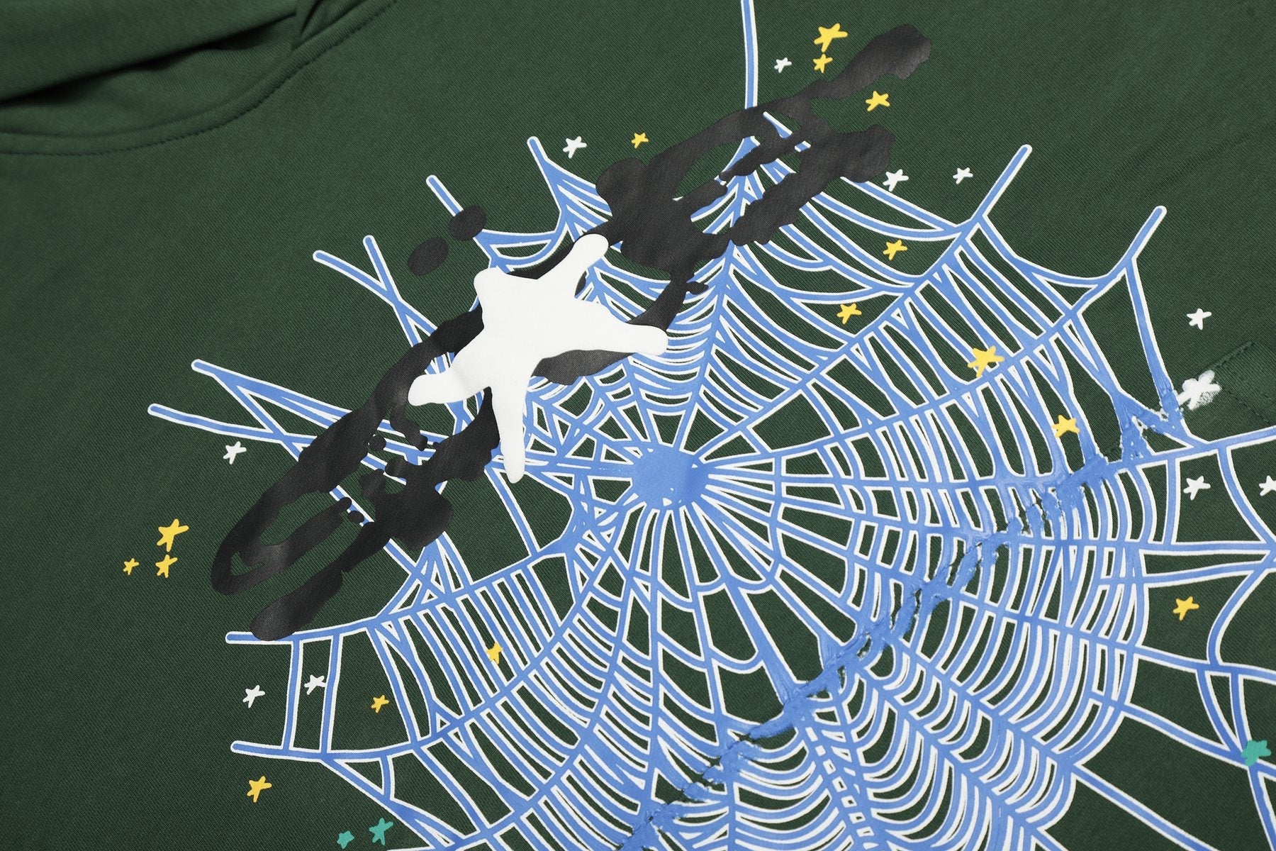 Sp5der Spiderweb Graphic Hoodie — detail
