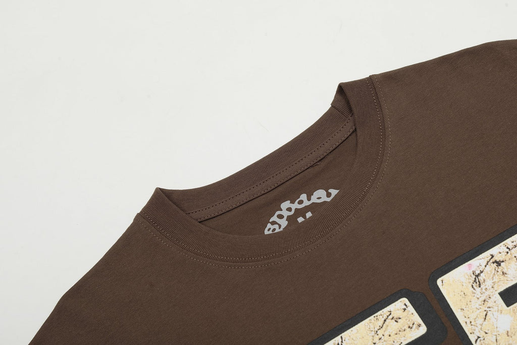 Sp5der Distressed Graphic T-Shirt — detail