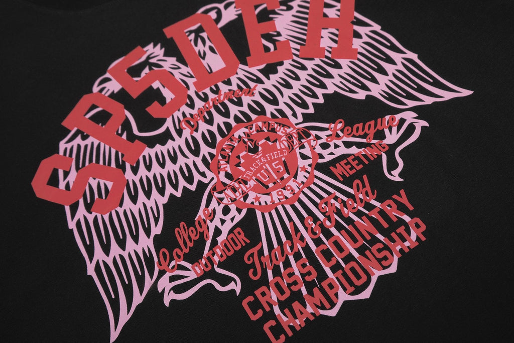 Sp5der Red/Pink Front Graphic T-Shirt — detail