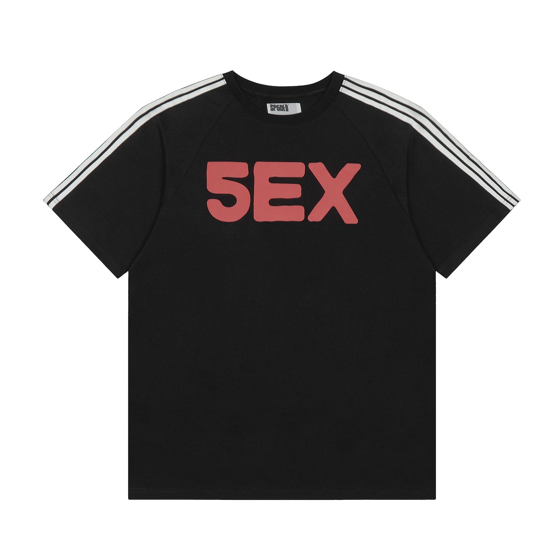 Sp5der Striped Raglan Graphic T-Shirt — front