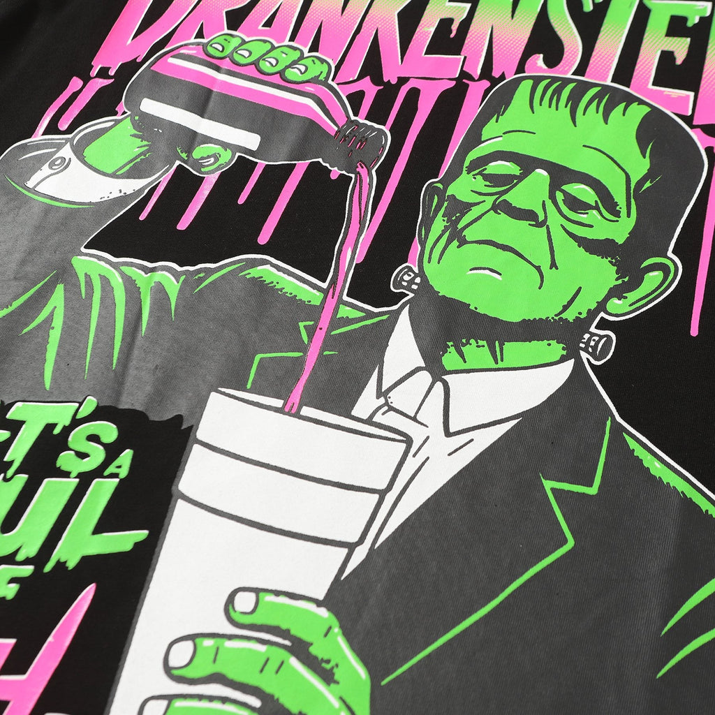 THAT'S A AWFUL LOT OF COUGH SYRUP Frankenstein Graphic T-Shirt — detail