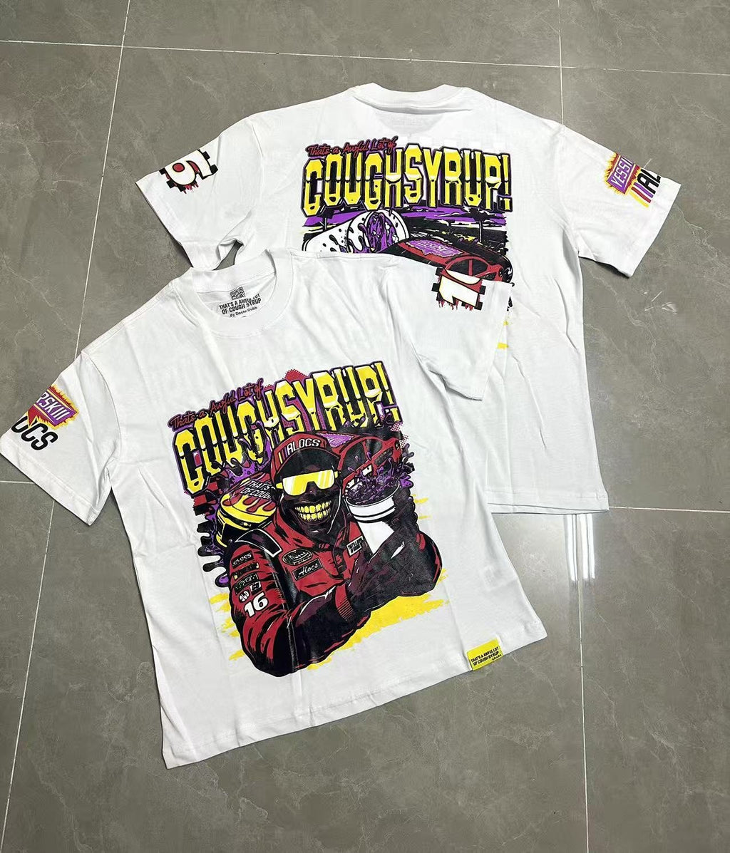 THAT'S A AWFUL LOT OF COUGH SYRUP Racing Graphic Short-Sleeve T-Shirt — context