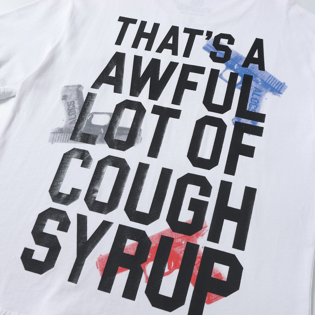 THAT'S A AWFUL LOT OF COUGH SYRUP Pistol Graphic Short-Sleeve T-Shirt — detail