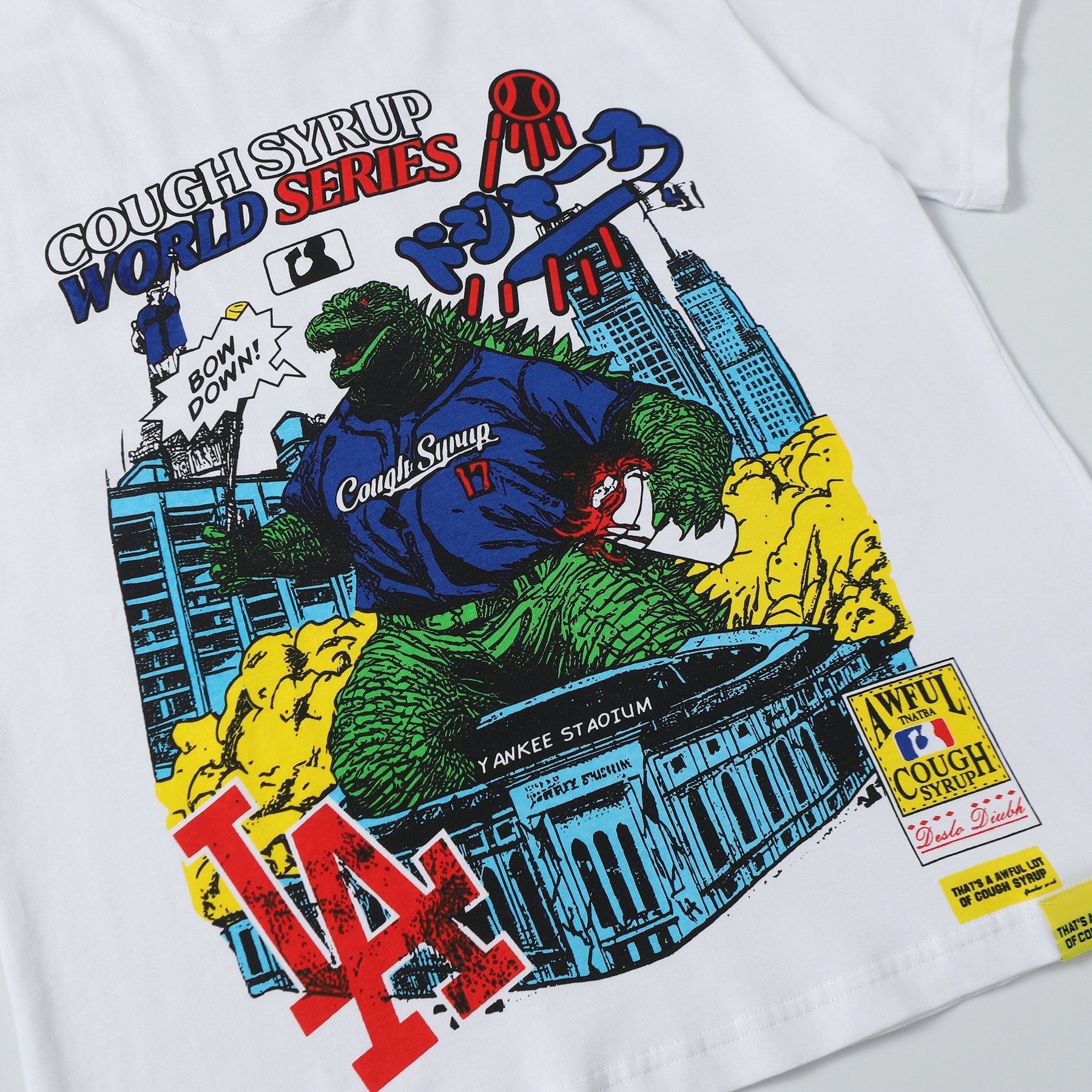 THAT'S A AWFUL LOT OF COUGH SYRUP Baseball Graphic T-Shirt — detail