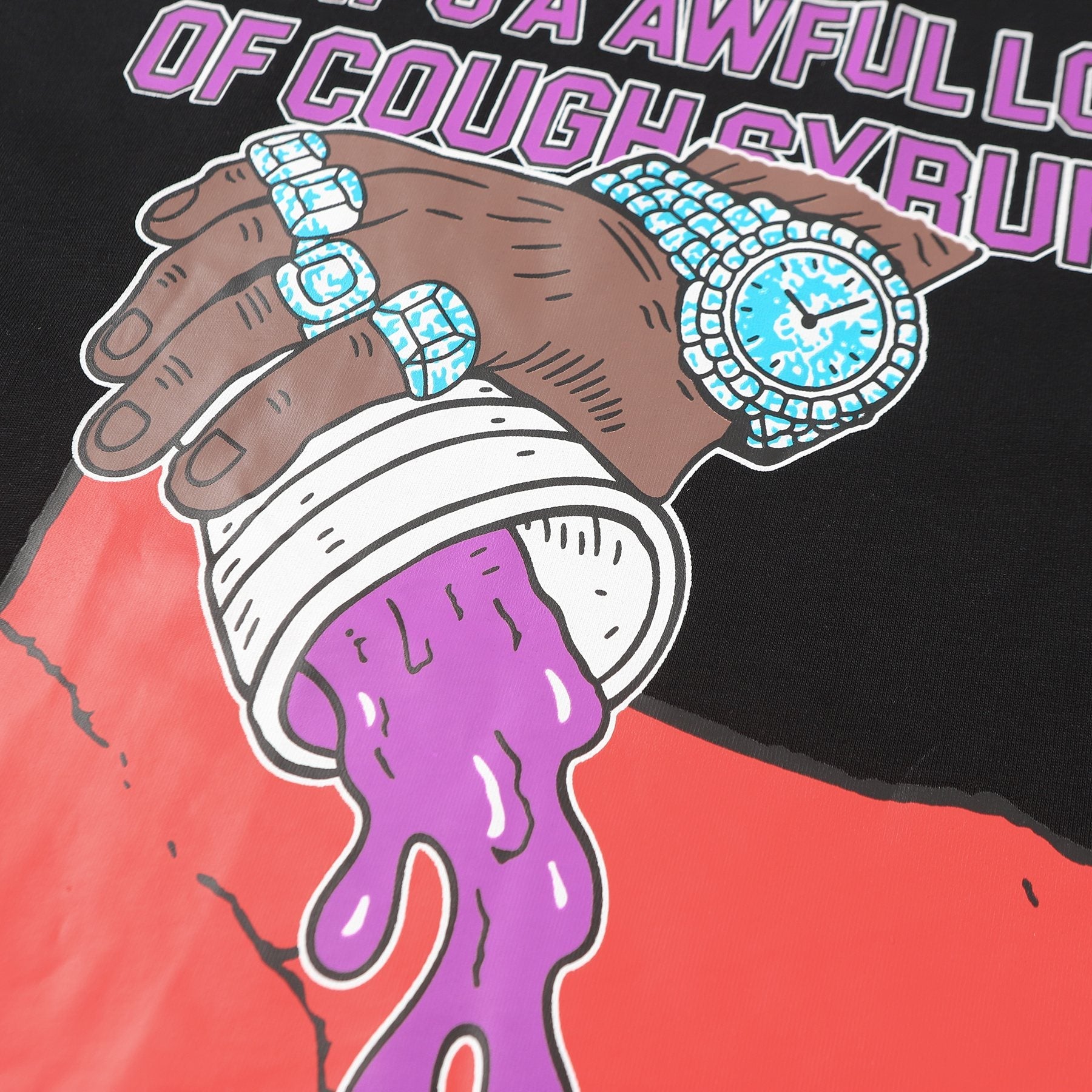 THAT'S A AWFUL LOT OF COUGH SYRUP Front & Back Graphic T-Shirt — detail