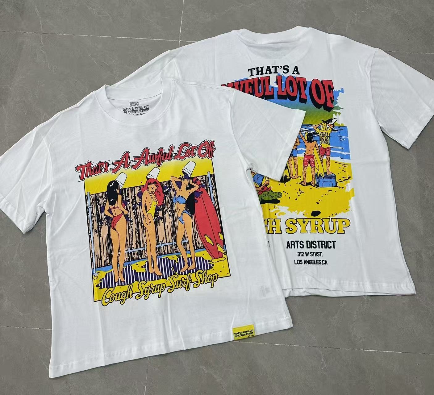 THAT'S A AWFUL LOT OF COUGH SYRUP Surf Graphic Short-Sleeve T-Shirt — context