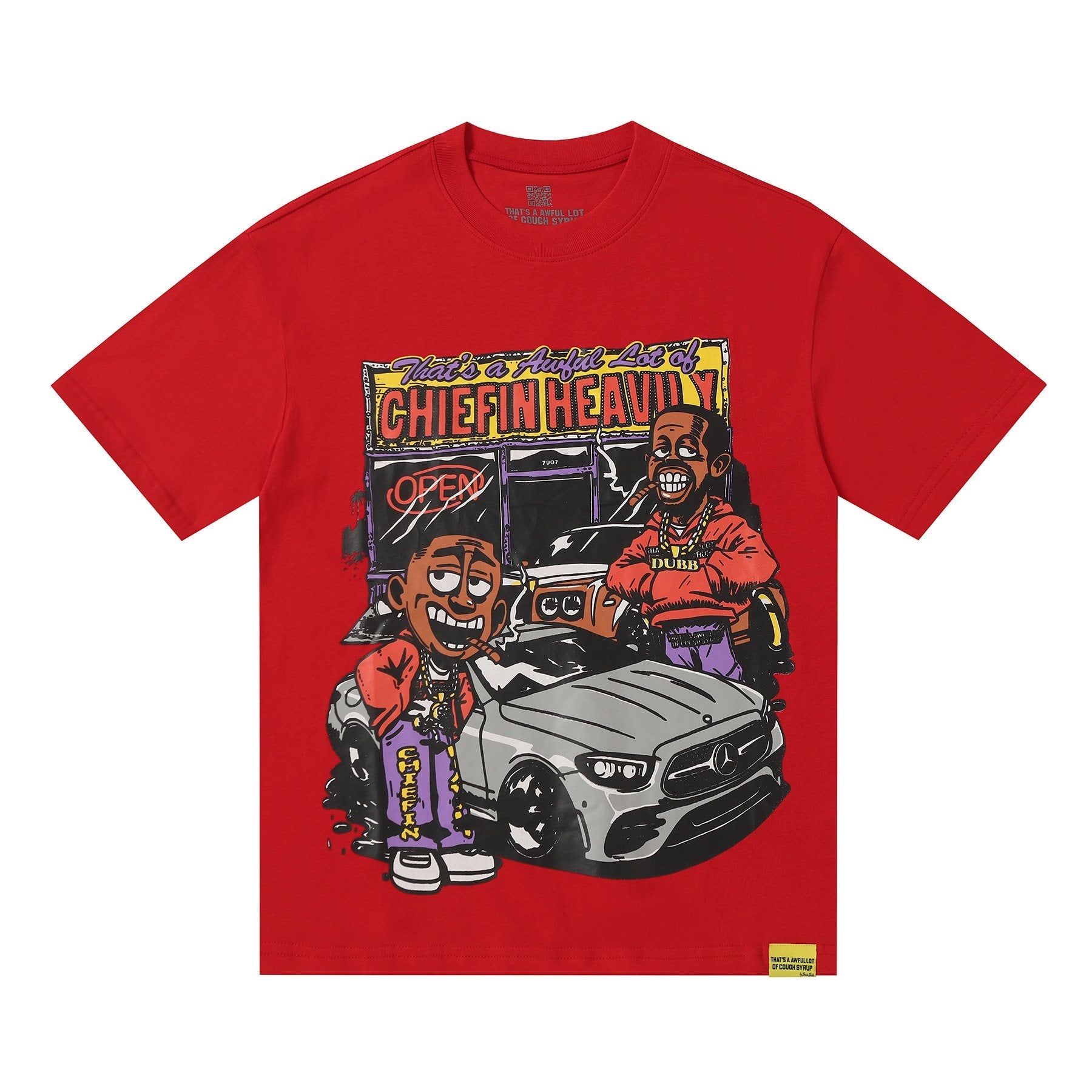 THAT'S A AWFUL LOT OF COUGH SYRUP Cartoon Car Short-Sleeve T-Shirt — front