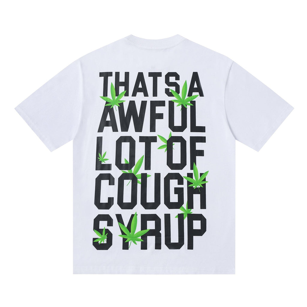 THAT'S A AWFUL LOT OF COUGH SYRUP Leaf Graphic Short-Sleeve T-Shirt — back