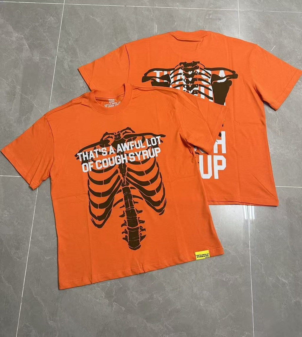 THAT'S A AWFUL LOT OF COUGH SYRUP Ribcage Graphic T-Shirt — front