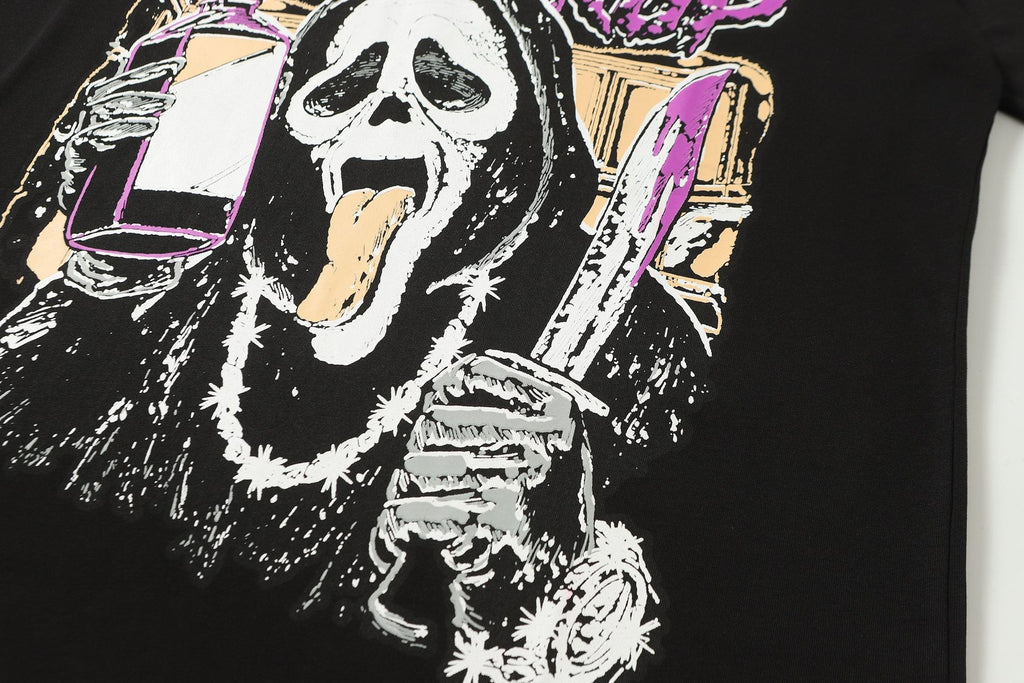 THAT'S A AWFUL LOT OF COUGH SYRUP Black Front & Back Graphic T-Shirt — detail