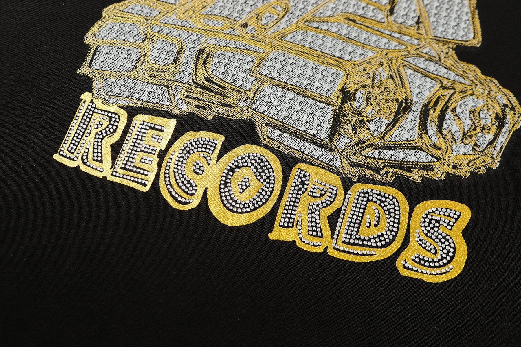 THAT'S A AWFUL LOT OF COUGH SYRUP Rhinestone Graphic Short-Sleeve T-Shirt — detail