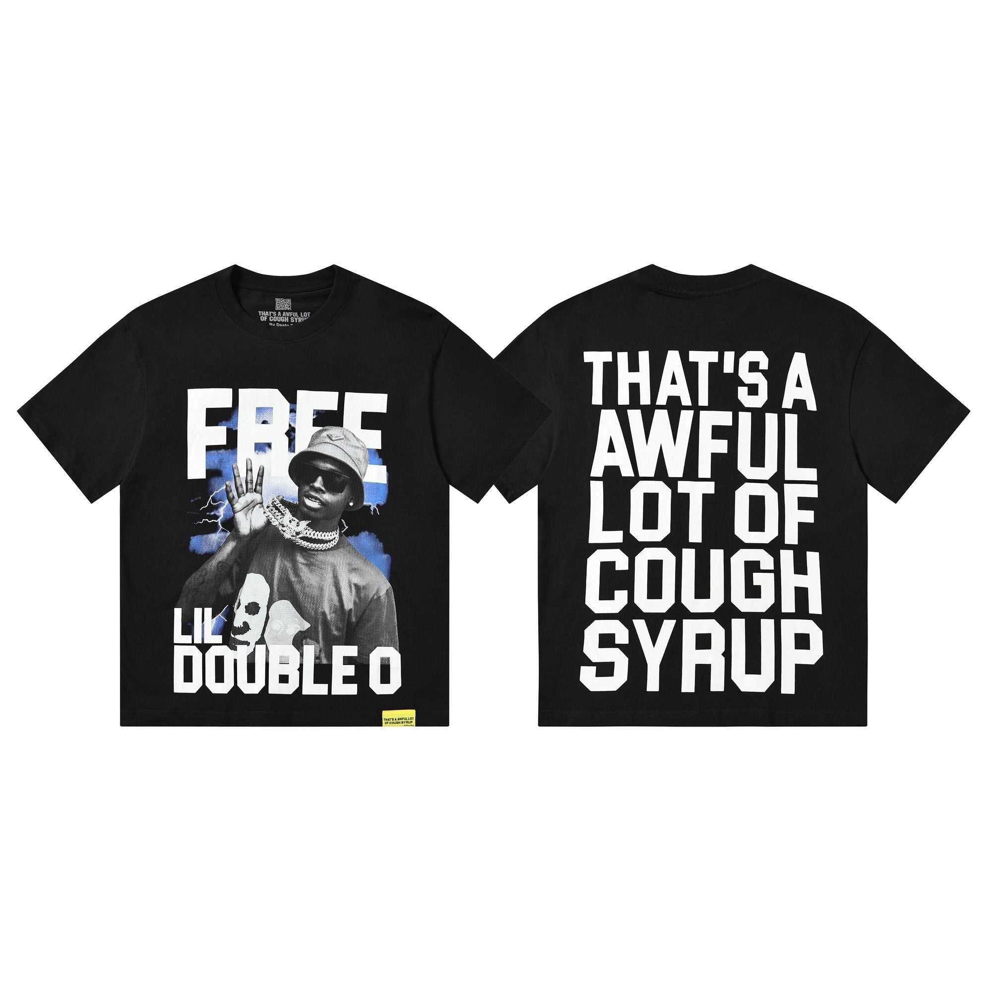 THAT'S A AWFUL LOT OF COUGH SYRUP White & Blue Graphic T-Shirt — hero