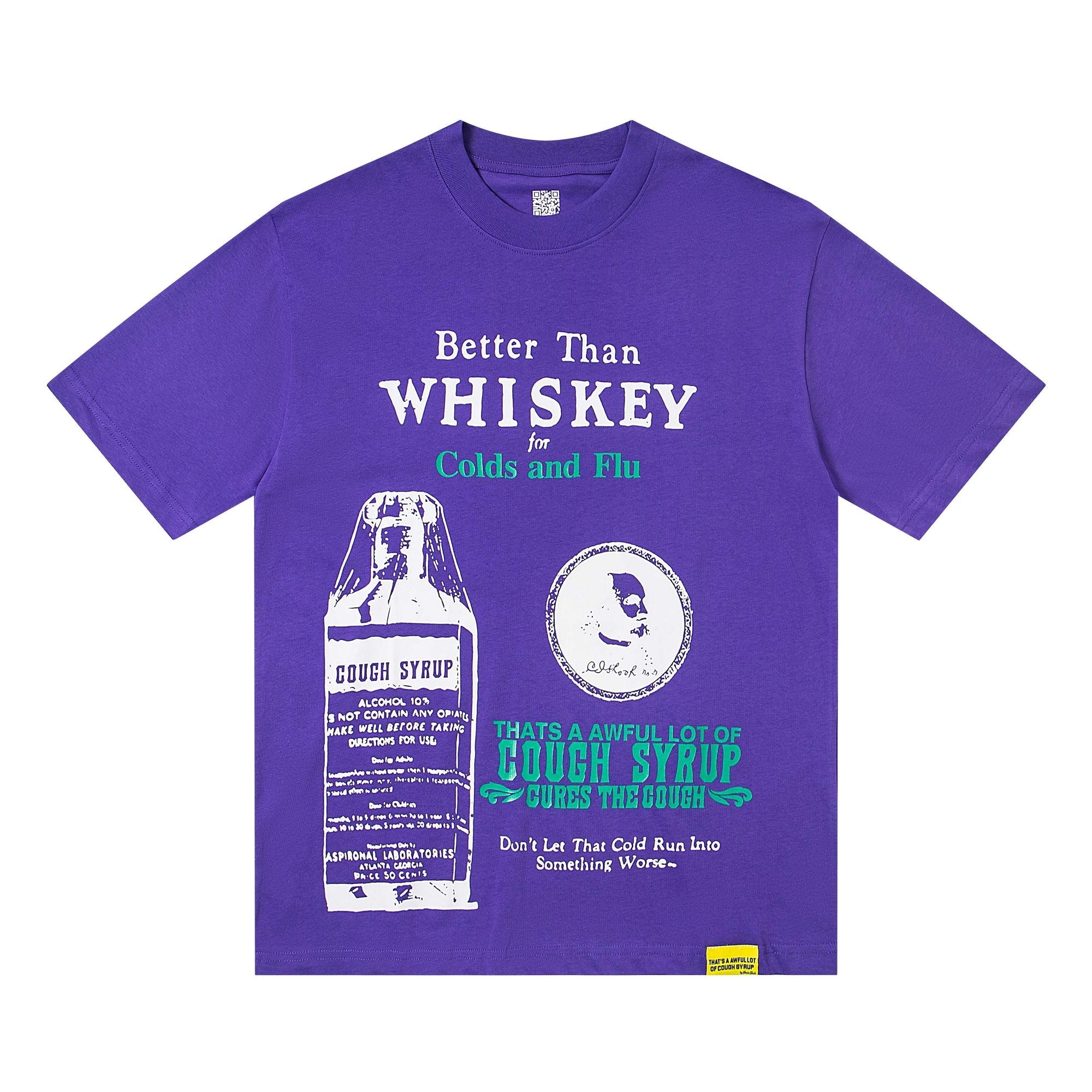 THAT'S A AWFUL LOT OF COUGH SYRUP Purple Front & Back Graphic T-Shirt — hero