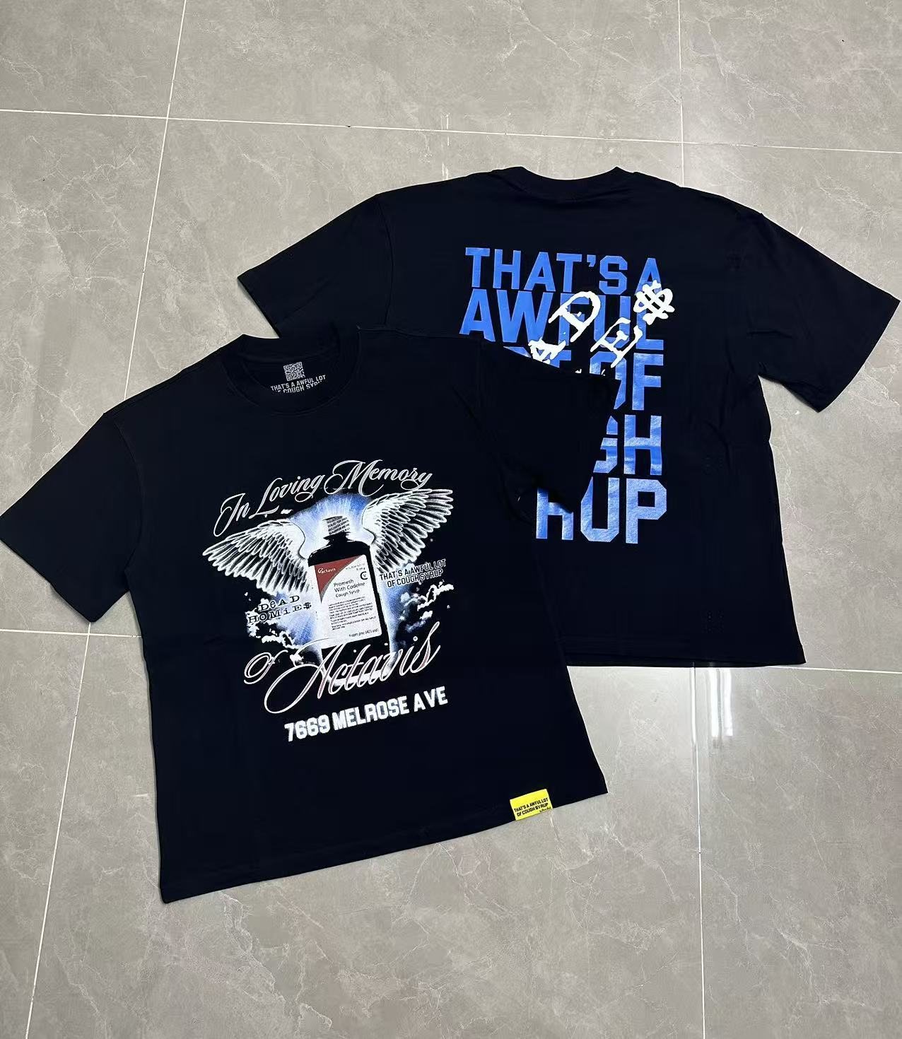 THAT'S A AWFUL LOT OF COUGH SYRUP Front & Back Graphic T-Shirt — context