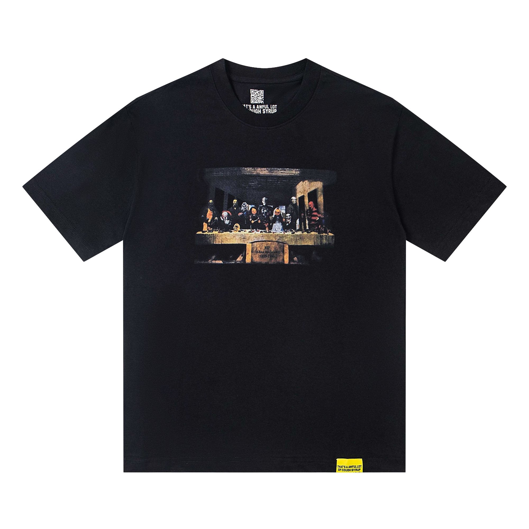 THAT'S A AWFUL LOT OF COUGH SYRUP Black Back-Print Short-Sleeve T-Shirt — hero