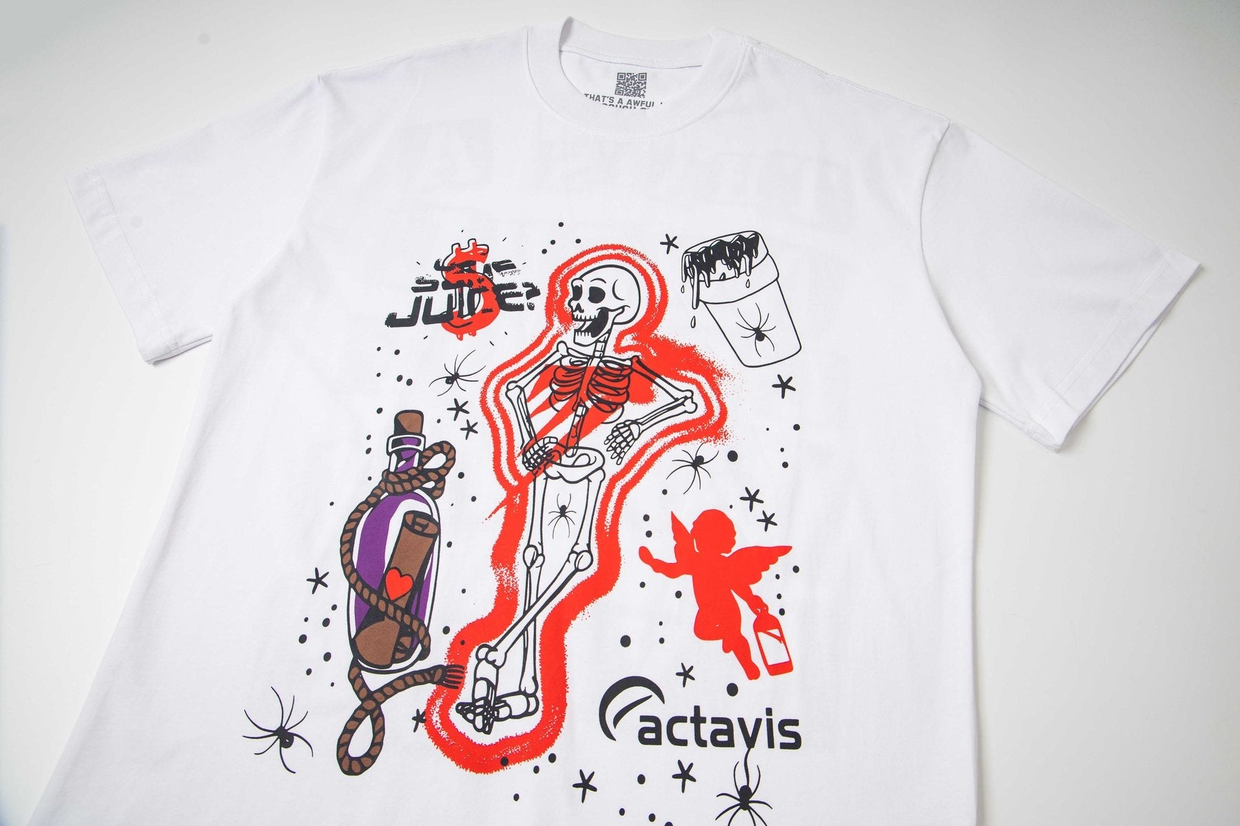 THAT'S A AWFUL LOT OF COUGH SYRUP Skeleton Graphic T-Shirt — detail