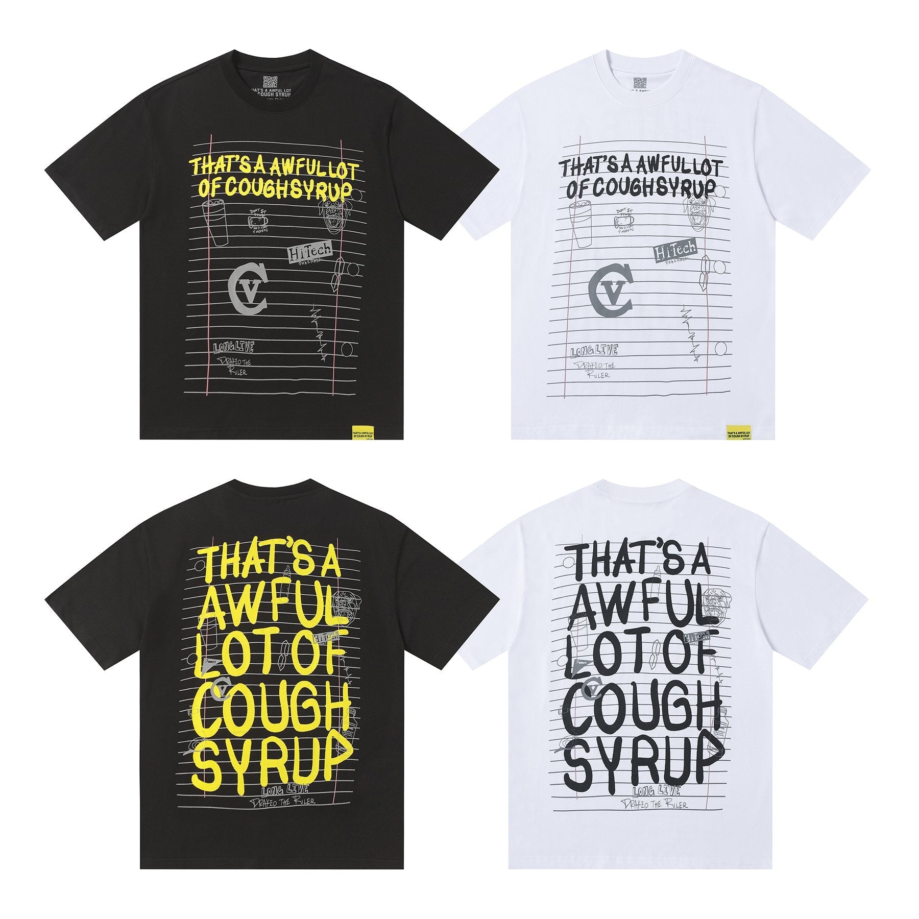 THAT'S A AWFUL LOT OF COUGH SYRUP Front & Back Graphic T-Shirt — comparison