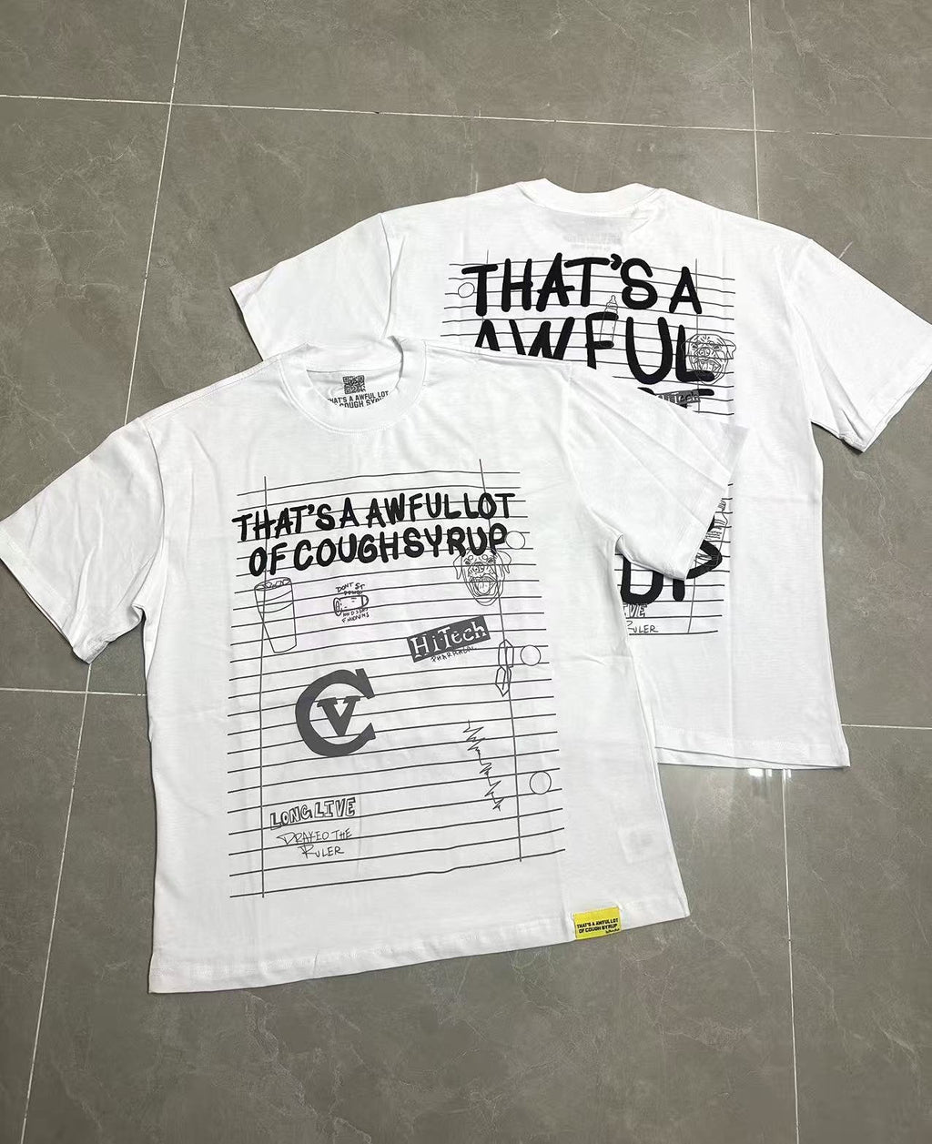 THAT'S A AWFUL LOT OF COUGH SYRUP Front & Back Graphic T-Shirt — context