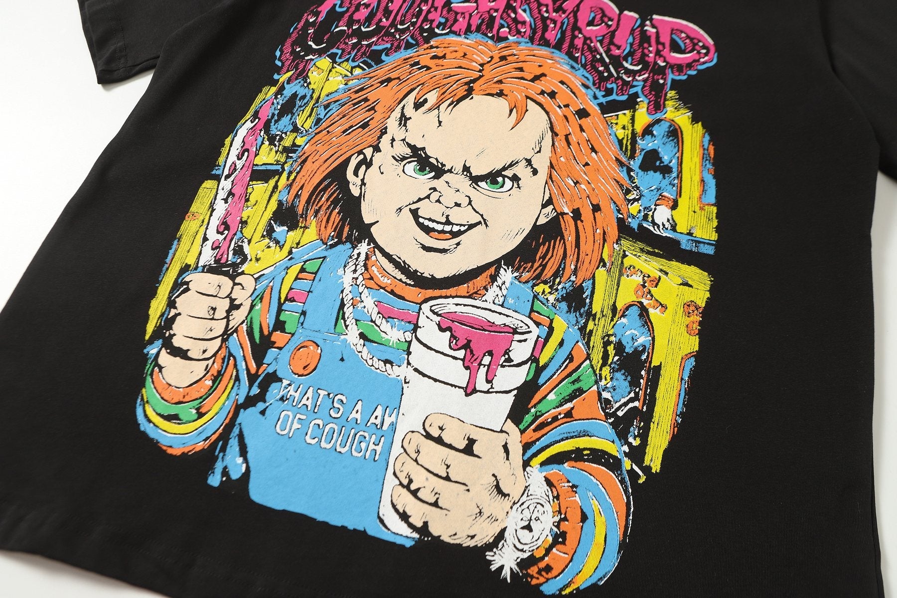 THAT'S A AWFUL LOT OF COUGH SYRUP Front & Back Graphic T-Shirt — detail